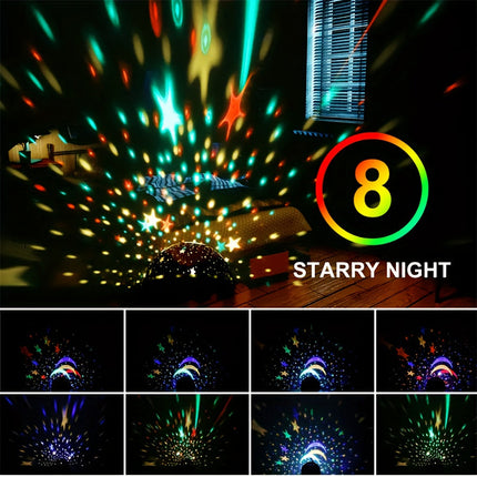 StarryDream Projector – Kleurrijke Sterrenlamp met 360° Rotatie