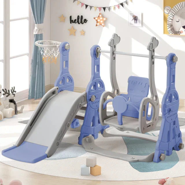 Mini Play Haven - Multifunctionele Schommel- en Glijbaan Set