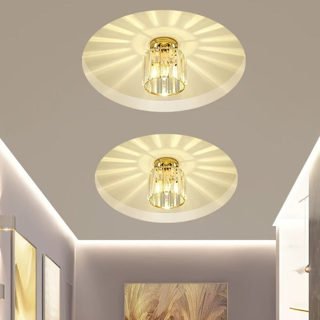 CrystalLuxe – Elegante Zwarte LED Plafondlamp met Kristal