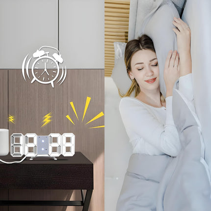 DigiTime Clock – LED 3D Klok met Kalender & Temperatuur