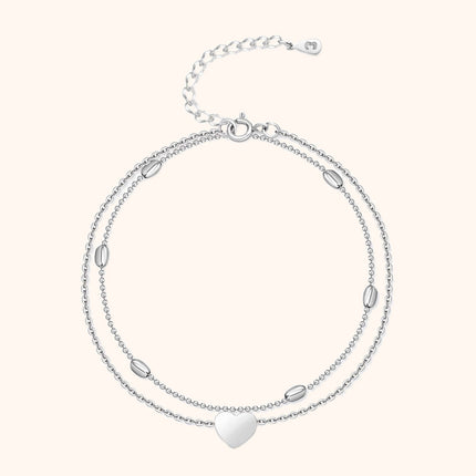 Chic Fiora Enchantment Ankle Bracelet with Heart Charms