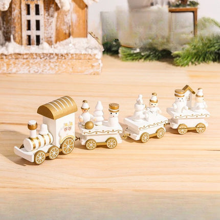 NoelExpress Houten Kersttrein - Prachtige Houten Kersttrein Decoratie