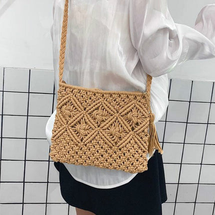 GwenBag – Elegante Geweven Schoudertas voor de Zomer