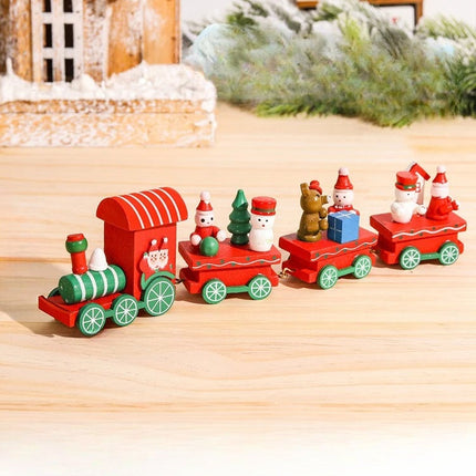 NoelExpress Houten Kersttrein - Prachtige Houten Kersttrein Decoratie