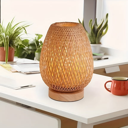 Stijlvolle Bamboe Tafellamp met USB Voeding – Duurzaam en Energiezuinig Design