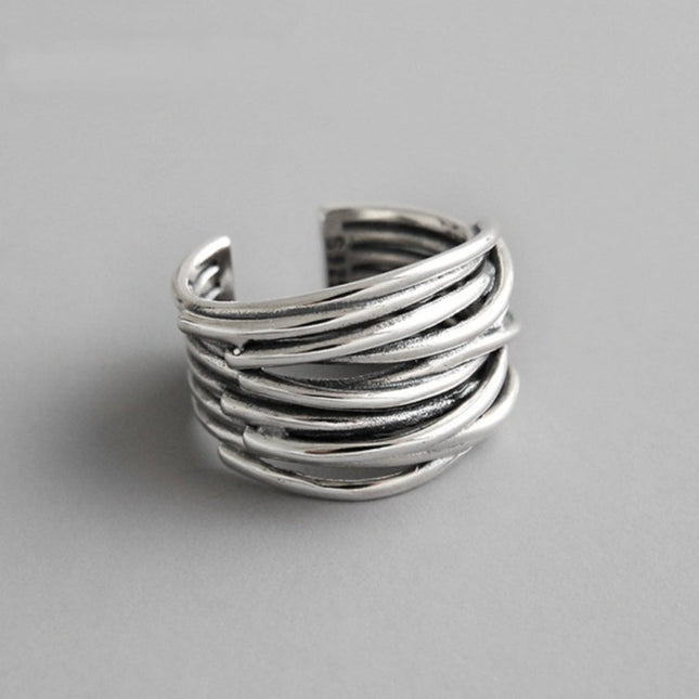 Elegante Liora Verstelbare Zilveren Stapelring