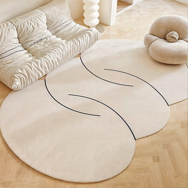 Woolly Waves – Minimalistisch Rond Wolkleed met Unieke Vorm