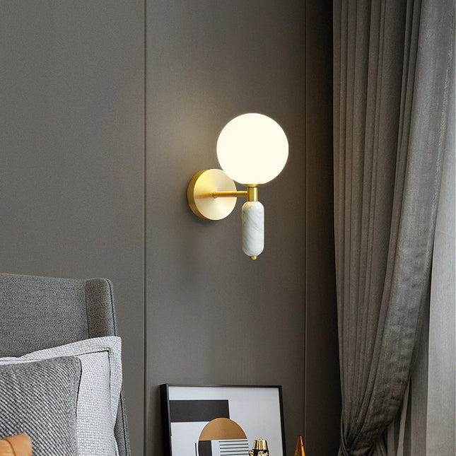 Luminous Stone - Stijlvolle Marmeren Bed- en Wandlamp
