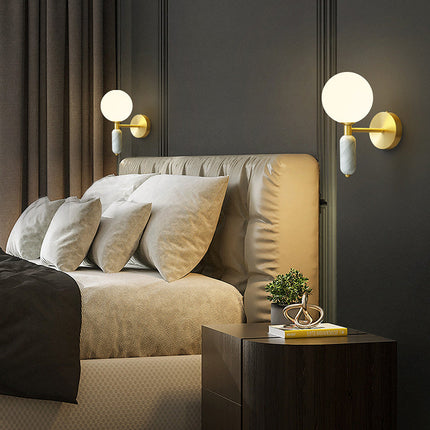 Luminous Stone - Stijlvolle Marmeren Bed- en Wandlamp