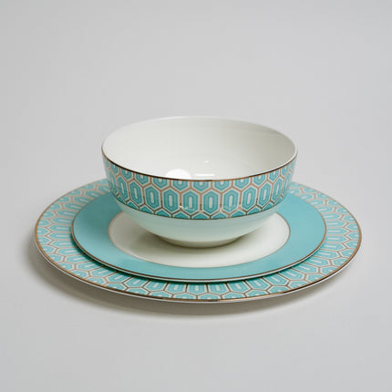 Tiffany Blue Elegance – Luxe Porseleinen Bordenset