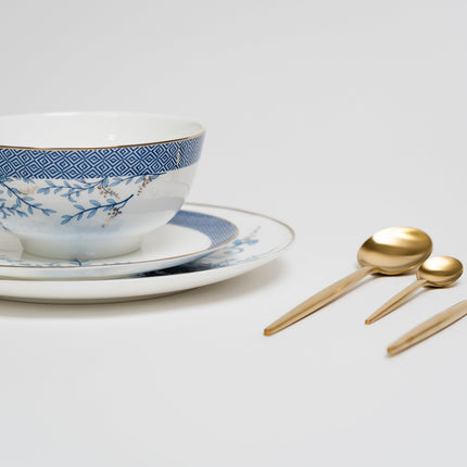 BlueFlower – Luxe Porseleinen Bordenset 12-delig