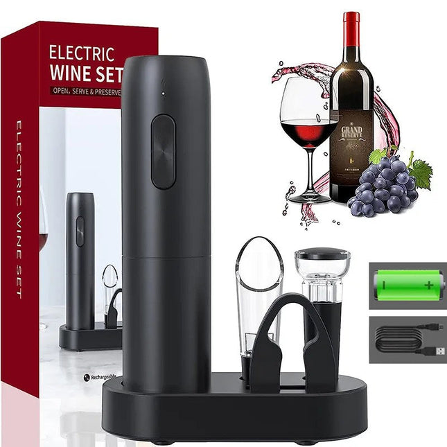 VinoEase - Stijlvolle Elektrische Wijnopener met Oplaadfunctie