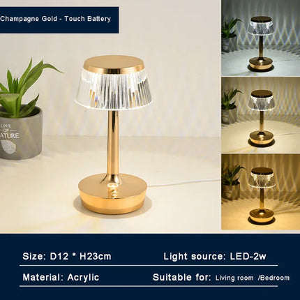 Crystal Pendant - Oplaadbare Draadloze Tafellamp