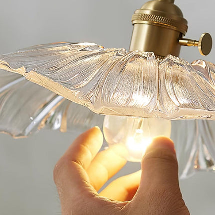 NostalgieLicht - Retro Glazen Hanglamp met Koperen Accenten