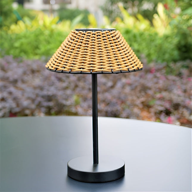 Elegante GardenWoven Solar Tafellamp - Weerbestendig & Energiezuinig