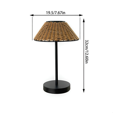 Elegante GardenWoven Solar Tafellamp - Weerbestendig & Energiezuinig