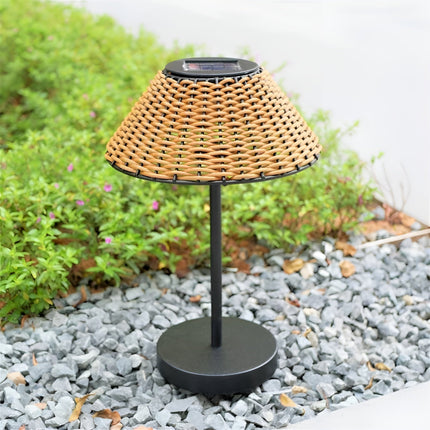 Elegante GardenWoven Solar Tafellamp - Weerbestendig & Energiezuinig