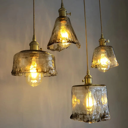 Luxueuze Kristallen Plafondlamp - Amber GlassElegance