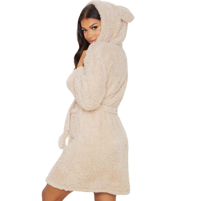 CozyChic PlushHood Badjas - Speelse Dames Badjas