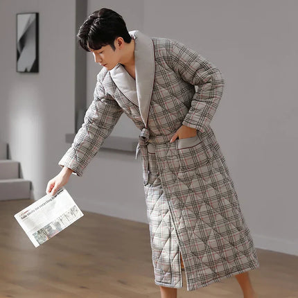 CozyLayer Robe - Luxe 3-Lagen Winterbadjas voor Stijl en Comfort