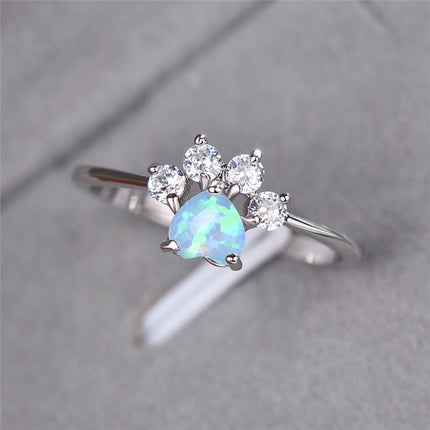 Celestine Zilveren Ring met Stralende Opalen en Zirkonia Accent