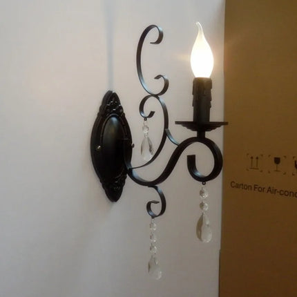 CrystalGlow Wall Light - Vintage Zwart LED Verlichting