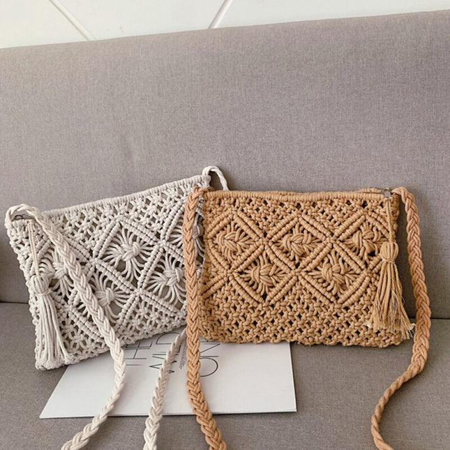 GwenBag – Elegante Geweven Schoudertas voor de Zomer