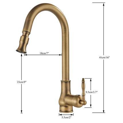 VintageTap – Retro Keukenkraan met Messing Afwerking