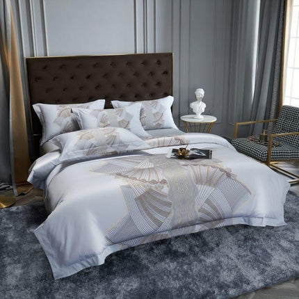 Silver Sails – Luxe Egyptisch Katoenen Dekbedovertrek