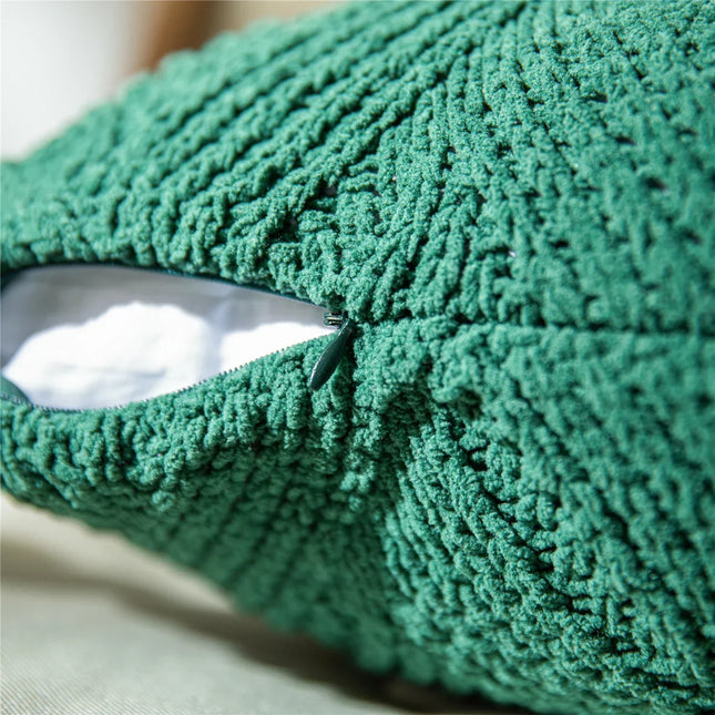 Chique Chenille Kussenhoes met Nordic Pompons - Luxe Comfort