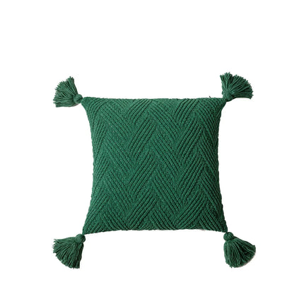 Chique Chenille Kussenhoes met Nordic Pompons - Luxe Comfort