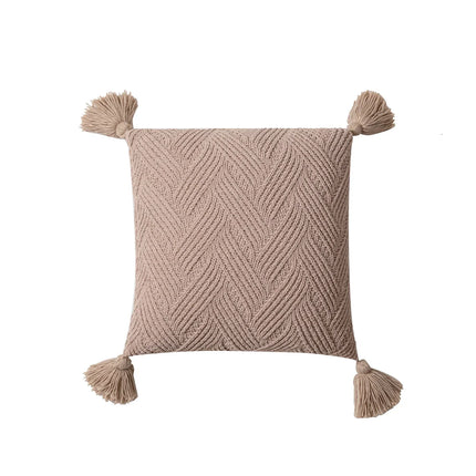 Chique Chenille Kussenhoes met Nordic Pompons - Luxe Comfort