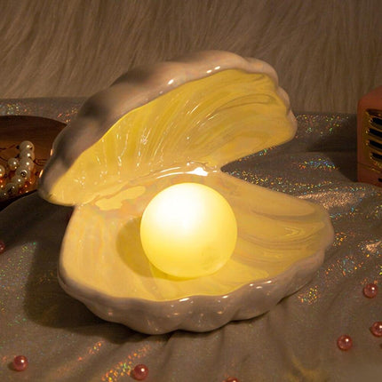 ShellGlow Lamp – Elegante Schelpen Verlichting met Parel