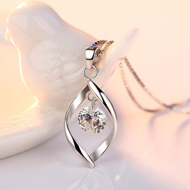 Elegante Zilveren Ketting met Stralende Zirkonia Kristal Hanger - Elinor