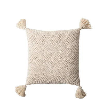 Chique Chenille Kussenhoes met Nordic Pompons - Luxe Comfort