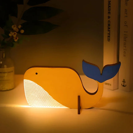 WildGlow – Houten Tafellamp met Dierenmotief