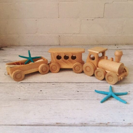 WoodenTrain - Speelgoed met Afneembare Wagons voor Kinderen
