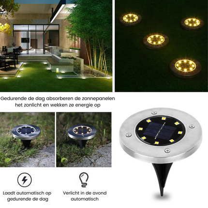 Draadloze LED Solar Tuinlampen Deluxe - Creëer de perfecte sfeer in jouw tuin!