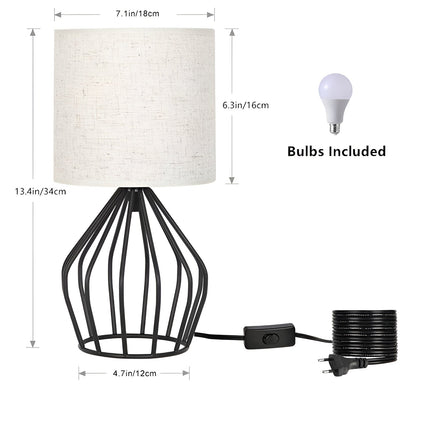 Elegante Tafellamp met Linnen Kap en Metalen Voet – Perfecte Verlichting