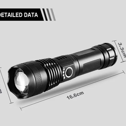 LumiBeam Zaklamp - Krachtige Oplaadbare LED Zaklamp