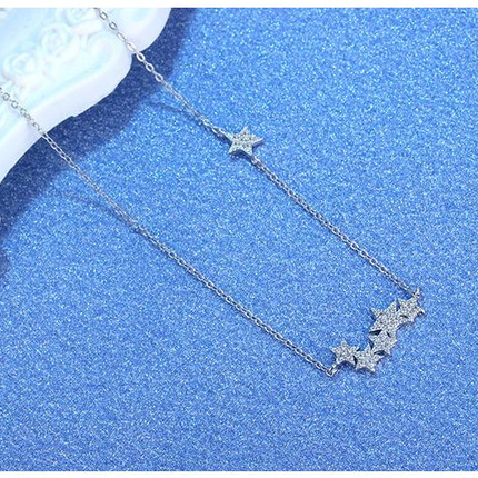 StarGleam Necklace - Stijlvolle Zilveren Sterrenketting