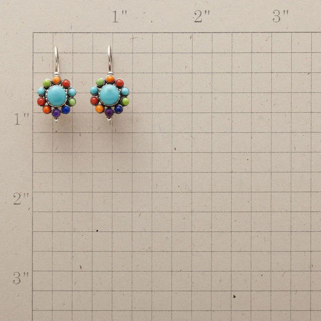 Vibrant Turquoise Round Earrings - Selina Collection