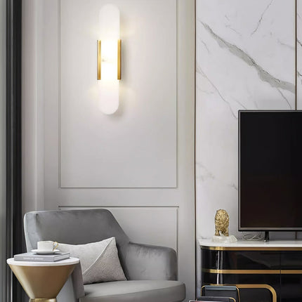 Elegante Melange - Handgemaakte Alabaster Wandlamp