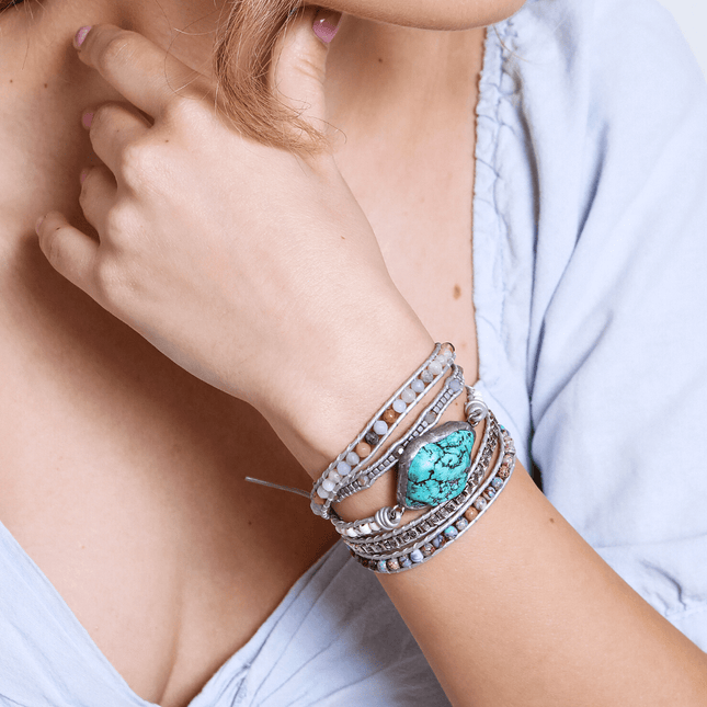 Selina Armband - Turkooise Wikkelarmband voor Heling & Bescherming