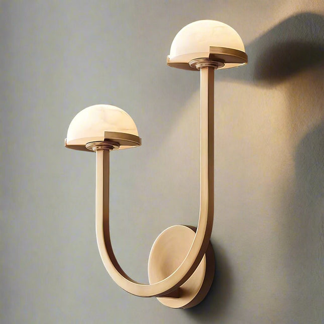 MushroomGlow Wandlamp - Organisch Alabaster Ontwerp