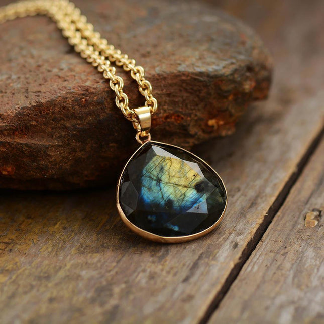 Labradorite Aura Necklace - Elegante Energie Sieraden