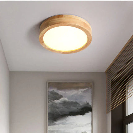 Brightlux - Scandinavische Ronde Houten Plafondlamp