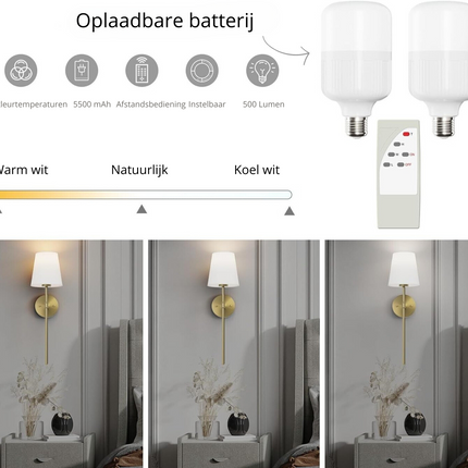 NovaGlow™ - Luxe Draadloze Muurlamp