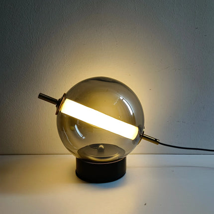 Retro Glazen Tafellamp met Warme Gloed - Tijdloze Elegantie