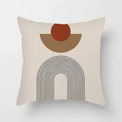 Aurum Kussenhoes - Moderne Zwart-Wit Kussenhoes met Abstracte Kunstprint